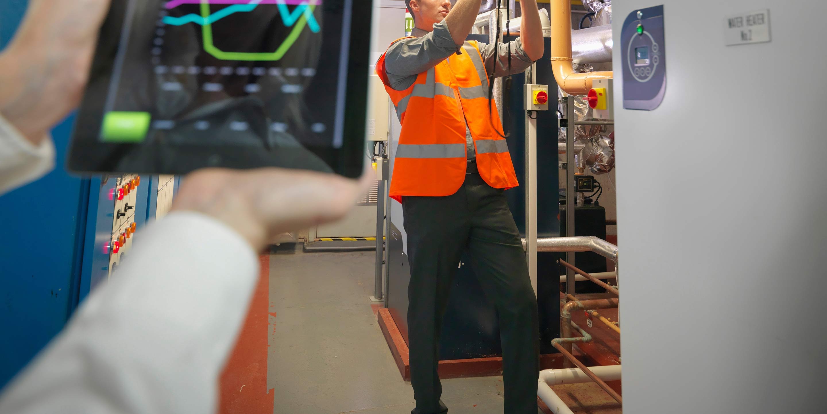 worker in boiler room