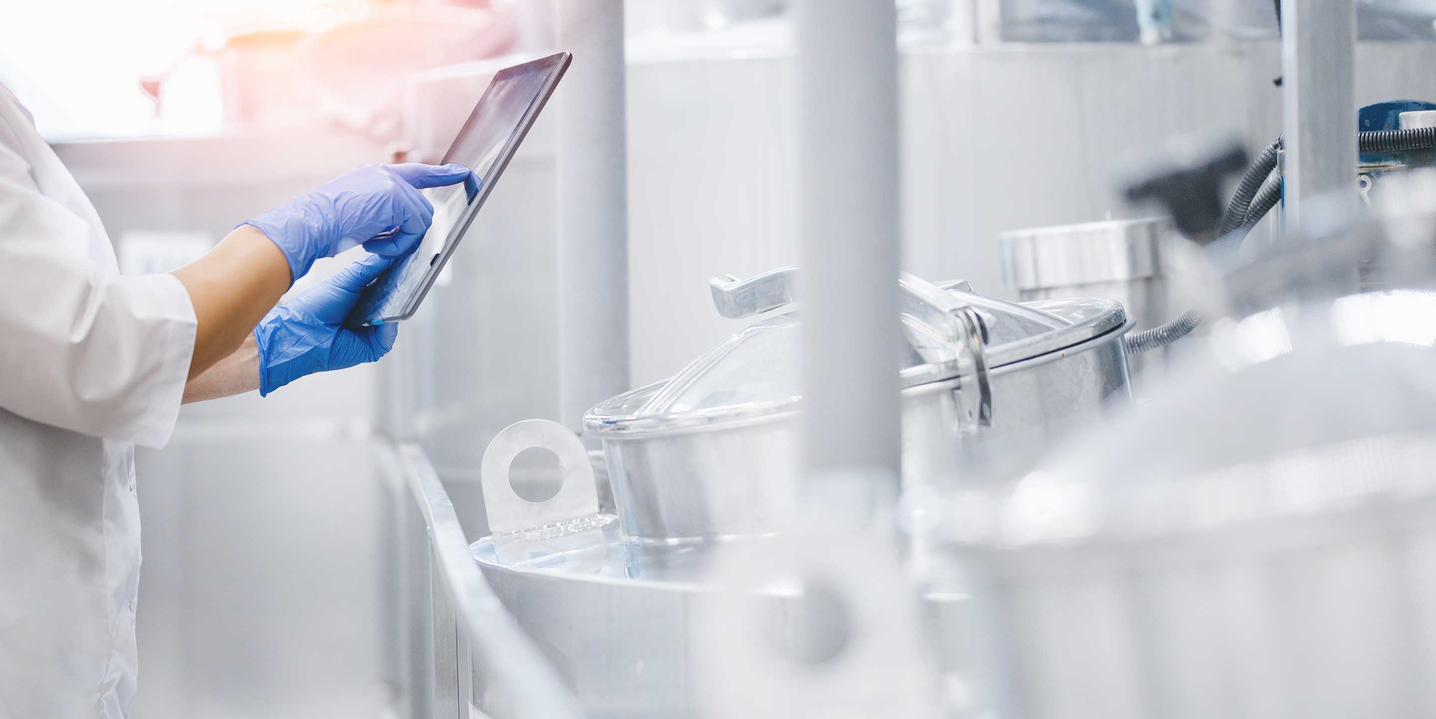 in dairy plant with tablet