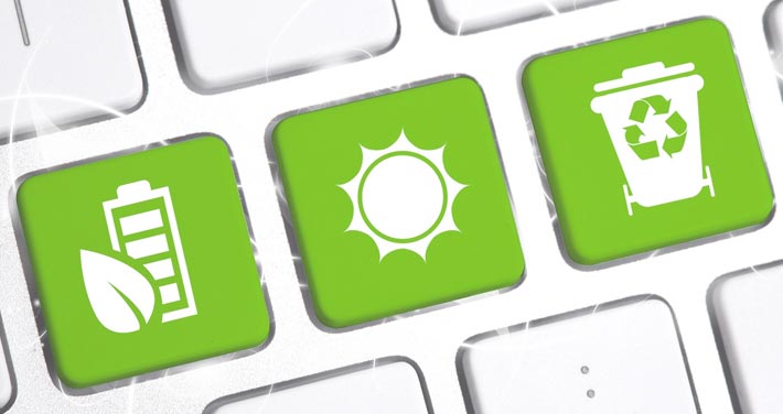keyboard with three green buttons