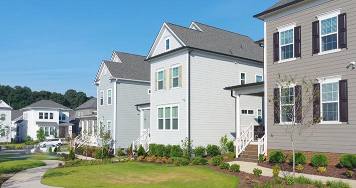 suburban neighborhood houses